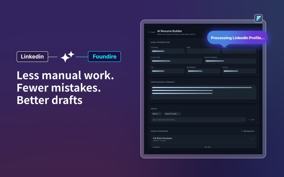 A Structured Resume Draft from Your LinkedIn 2