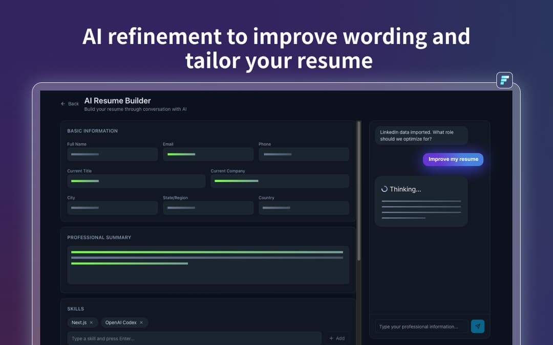 A Structured Resume Draft from Your LinkedIn 3